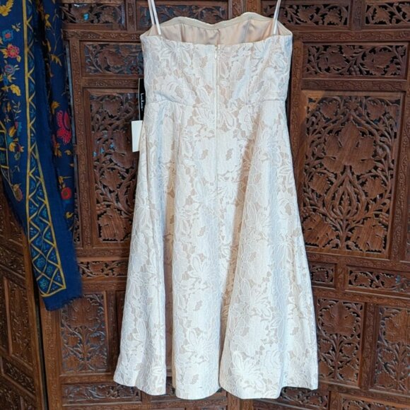 NWT Lulus Give it a Twirl White Lace Strapless Midi Dress - Size Small 🩷 - Picture 5 of 14